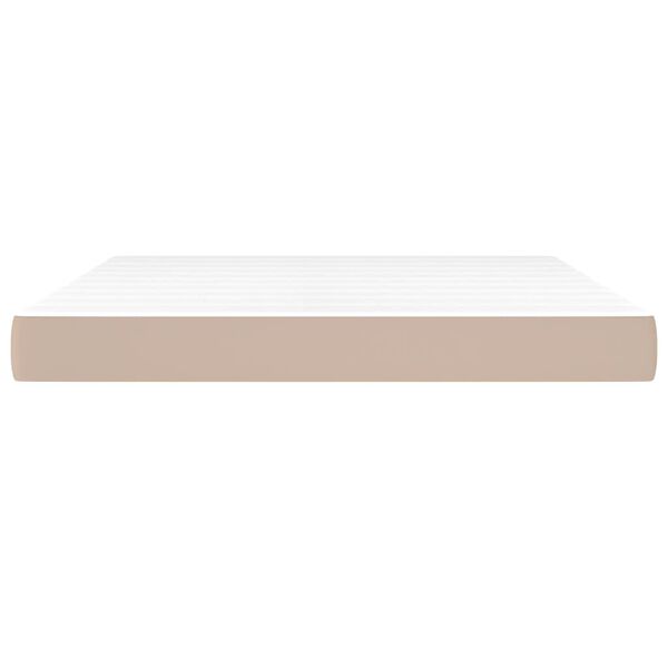 vidaXL Taschenfederkernmatratze Mittel Cappuccino 180x200x20 cm Kunstleder