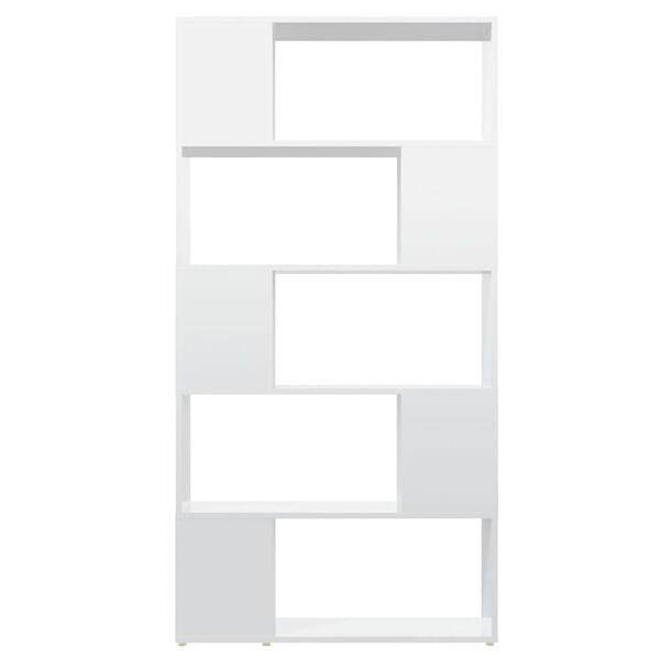 vidaXL B&uuml;cherregal Raumteiler Hochglanz-Wei&szlig; 80x24x155cm Holzwerkstoff