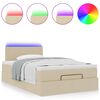 vidaXL Ottomane Bett mit Matratze & LEDs Creme 120x190 cm Stoff