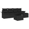 vidaXL Gartensofa-set mit Kissen 6 pcs Schwarz Poly-Rattan