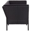 vidaXL 6-tlg. Garten-Lounge-Set mit Auflagen Poly Rattan Schwarz