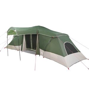 vidaXL Familienzelt 6 Personen Gr&uuml;n und Grau Polyester und Fiberglas