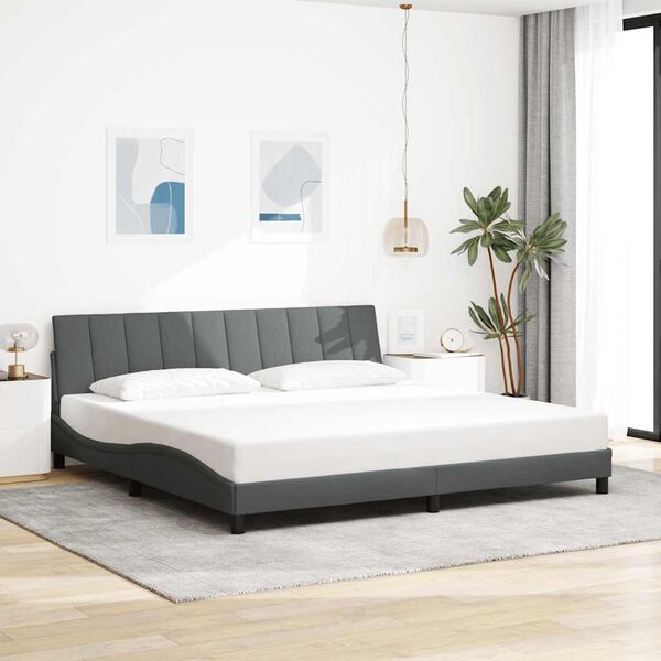 vidaXL Bettgestell ohne Matratze "Hanko" Dunkelgrau 200x200 cm Stoff