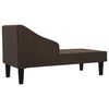 vidaXL Chaiselongue mit Nackenrolle Dunkelbraun Stoff
