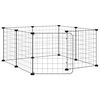 vidaXL 8-Panel-Haustierk&auml;fig mit T&uuml;r Schwarz 70x70x35 cm Stahl