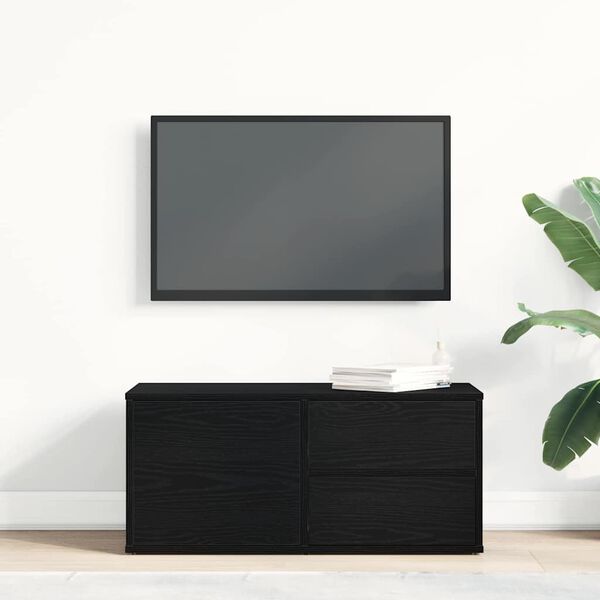 vidaXL TV-Schr&auml;nk Schwarz Eichen-Optik 80 x 34 x 36 cm Holzwerkstoff