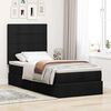 vidaXL Ottoman-Bett mit Matratze & LEDs Schwarz 100x200 cm Stoff