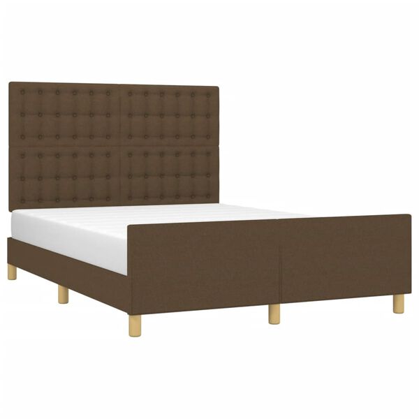 vidaXL Bettgestell ohne Matratze Dunkelbraun 140x200 cm Stoff