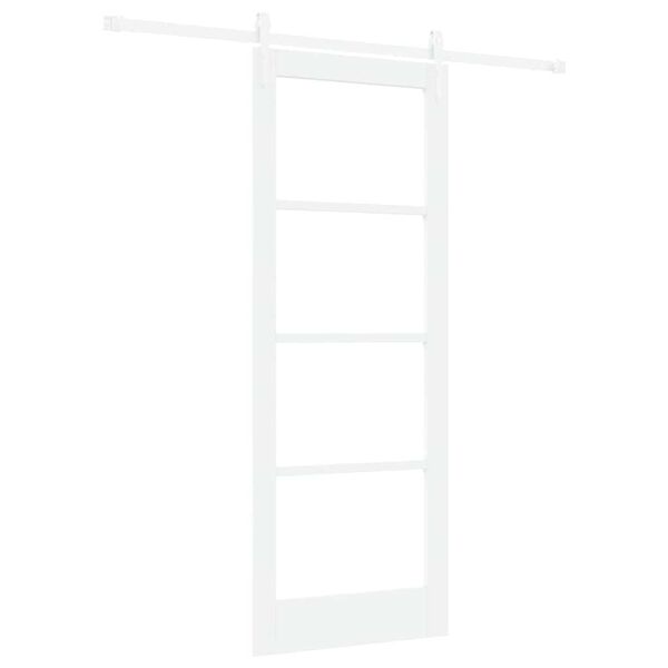 vidaXL Schiebetür Weiß 78 x 202 cm Massivholz Kiefer und Glas
