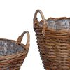 vidaXL Blumentopfkorb mit Speicher 2 pcs Braun Lacak Rattan