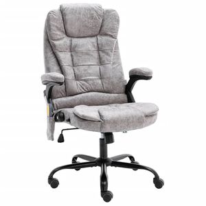 vidaXL B&uuml;rostuhl mit Massagefunktion Hellgrau Wildleder-Optik