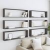 vidaXL W&uuml;rfelregale 6 Stk. Grau 100x15x30 cm Holzwerkstoff
