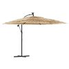 vidaXL Sonnenschirm mit LED und Stahlmast Braun 269x269x235 cm
