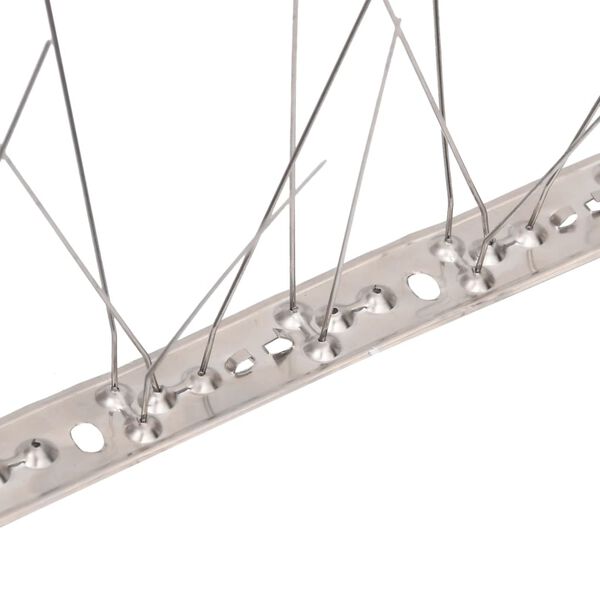 vidaXL 40-tlg. Taubenabwehr Spikes-Set Edelstahl 20 m 5-reihig