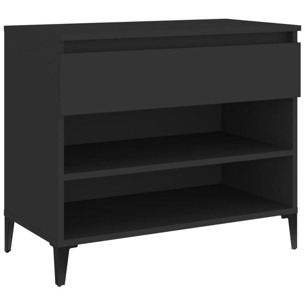 vidaXL Schuhregal Schwarz 70x36x60 cm Holzwerkstoff
