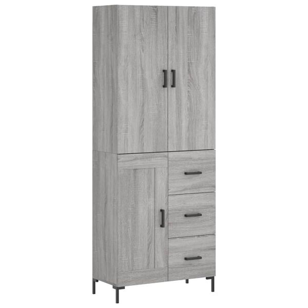 vidaXL Highboard Grau Sonoma 69,5x34x180 cm Holzwerkstoff
