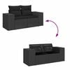 vidaXL Garten-Sofa-Set mit Kissen mit Speicher 9 pcs Schwarz