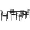 vidaXL Garten Essgruppe 5 stk. Schwarz Pulverbeschichteter Stahl
