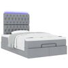 vidaXL Ottoman-Bett mit Matratze & LEDs Hellgrau 120x190 cm Stoff