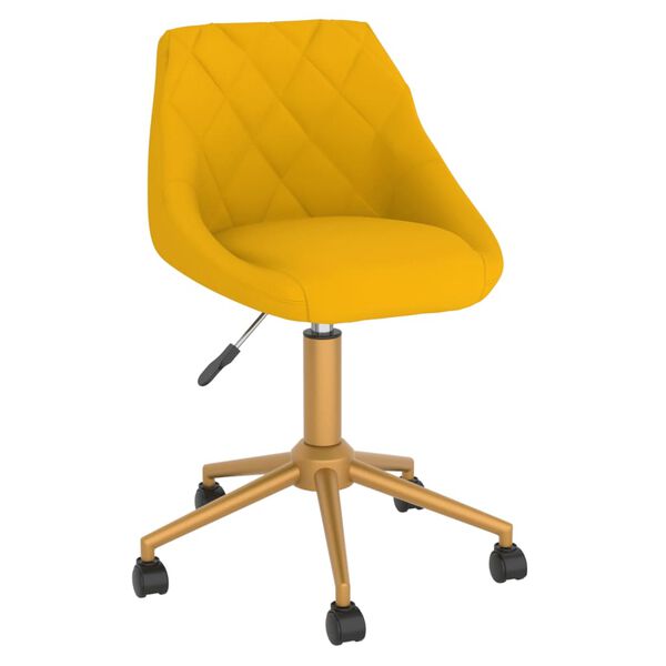 vidaXL Esszimmerst&uuml;hle 4 Stk. Drehbar Gelb Samt