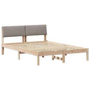 vidaXL Bettgestell Braun und Taupe 140 x 200 cm Massivholz Kiefer