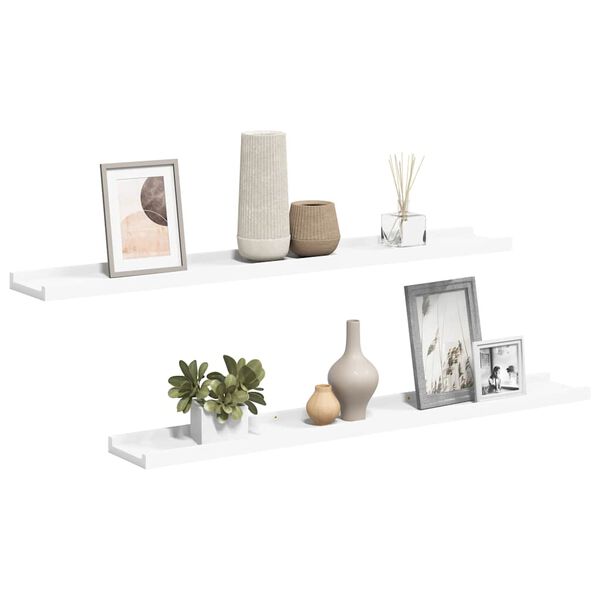 vidaXL Bilderleisten 2 Stk. Wei&szlig; 80x9x3 cm MDF