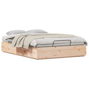 vidaXL Ottoman Bettgestell Natur 150 x 200 cm Massives Kiefernholz