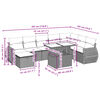 vidaXL 9-tlg. Garten-Sofagarnitur mit Kissen Beige Poly Rattan