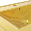 vidaXL Waschbecken mit &Uuml;berlauf 60x46x16 cm Keramik Golden