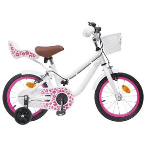 vidaXL Kinderfahrrad Mit St&uuml;tzr&auml;dern 12 Zoll f&uuml;r 2-4 Jahre alt Wei&szlig;