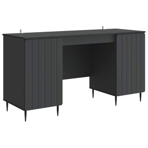 vidaXL Schreibtisch mit Regal Schwarz 142,5 x 50 x 75 cm Holzwerkstoff