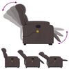 vidaXL Massagesessel mit Aufstehhilfe Dunkelbraun Stoff