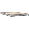 vidaXL Bettgestell Grau Sonoma 120x200 cm Holzwerkstoff und Metall