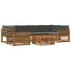 vidaXL Outdoor-Sofagarnitur 7 stk. Natur und Anthrazit