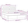 vidaXL Boxspringbett mit Matratze & LED Dunkelgrau 160x200 cm Samt