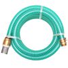 vidaXL Saugschlauch mit Messing-Anschl&uuml;ssen 4 m 25 mm Gr&uuml;n