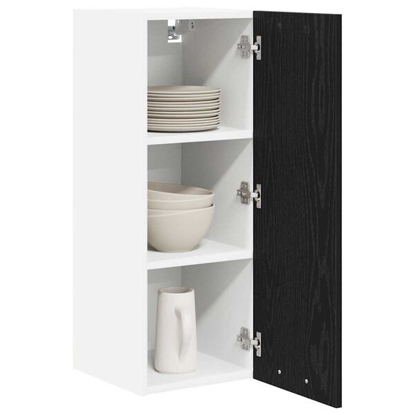 vidaXL H&auml;ngeschrank 2 pcs Schwarze Eiche und Wei&szlig; 30 x 31 x 80 cm