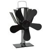 vidaXL Ofenventilator W&auml;rmebetrieben 5 Bl&auml;tter Schwarz