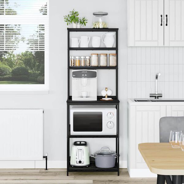 vidaXL K&uuml;chenregal Schwarz Eichen-Optik 60 x 40 x 168 cm Holzwerkstoff