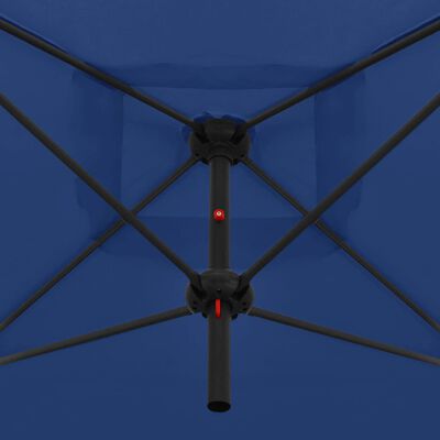 vidaXL Doppelsonnenschirm mit Stahlmast 250×250 cm Azurblau