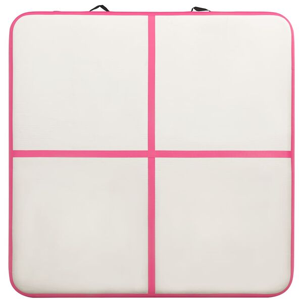 vidaXL Aufblasbare Gymnastikmatte mit Pumpe 200x200x10 cm PVC Rosa