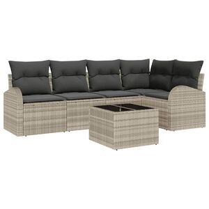 vidaXL Sofa Set 6 stk. Hellgrau Polyester