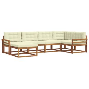 vidaXL Outdoor-Sofagarnitur 6 stk. Natur und Creme