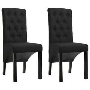 vidaXL Esszimmerst&uuml;hle 2 Stk. Schwarz Stoff