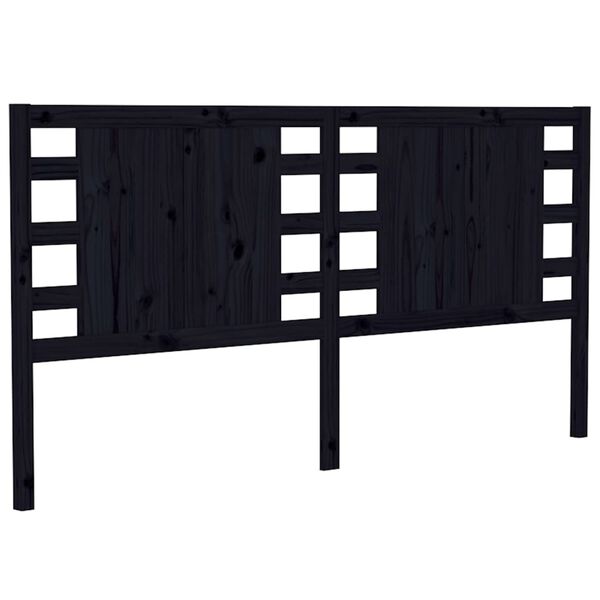 vidaXL Kopfteil Schwarz 206x4x100 cm Massivholz Kiefer