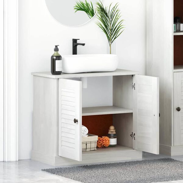 vidaXL Waschbeckenunterschrank VIGO Wei&szlig; und Antikwei&szlig; 68 x 34 x 59 cm