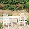 vidaXL 5-tlg. Bistro-Set Aluminiumguss Wei&szlig;