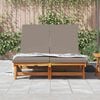vidaXL Sonnenliege mit Kissen Braun 125 x 200 x 84cm Massivholz Akazie