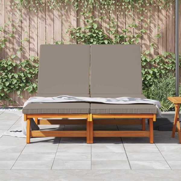 vidaXL Sonnenliege mit Kissen Braun 125 x 200 x 84cm Massivholz Akazie