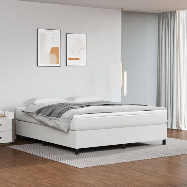vidaXL Boxspringbettgestell Wei&szlig; 160x200 cm Kunstleder